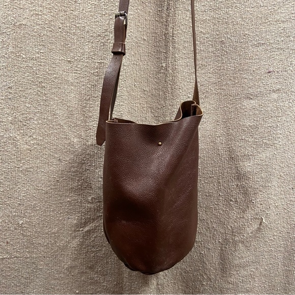 Brown Leather Bucket Bag - Picture 3 of 10